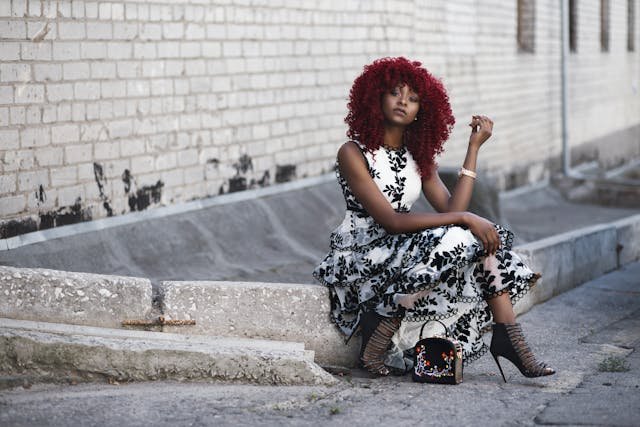 women sitting down looking fashionable