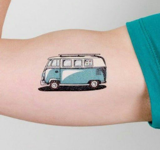 matching camper van tattoo