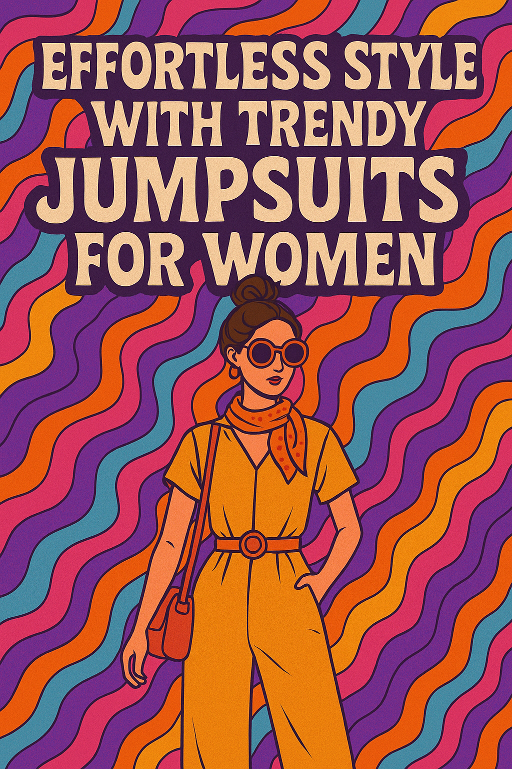 groovy graphic - trendy jumpsuits for women